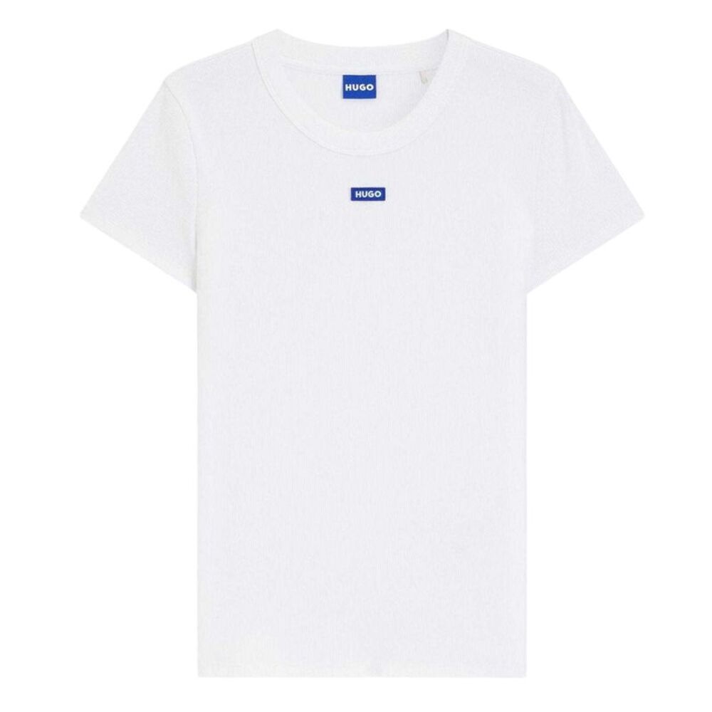 Hugo Womens/Ladies Easy Logo Slim T-Shirt / White